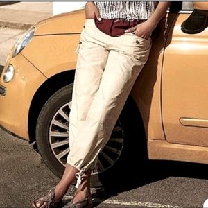 Anthropologie Women's Size 25 Ripley Utility Cargo Drawstring Hem Pants Khaki.